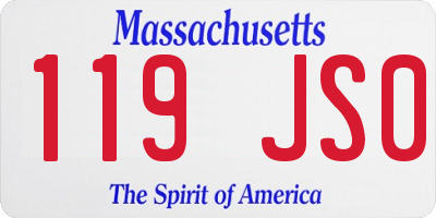 MA license plate 119JS0