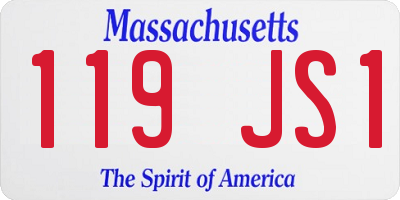 MA license plate 119JS1