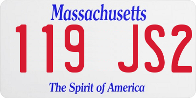 MA license plate 119JS2
