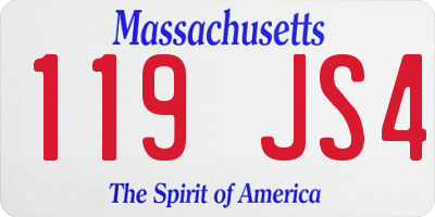 MA license plate 119JS4