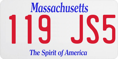 MA license plate 119JS5