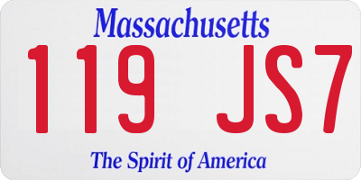 MA license plate 119JS7