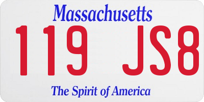 MA license plate 119JS8