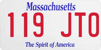 MA license plate 119JT0