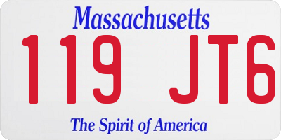 MA license plate 119JT6