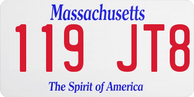 MA license plate 119JT8