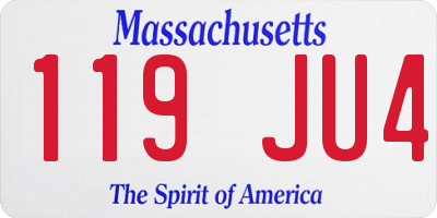 MA license plate 119JU4