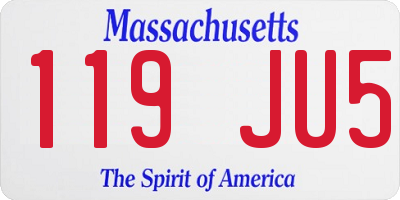 MA license plate 119JU5