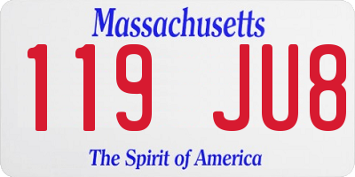 MA license plate 119JU8