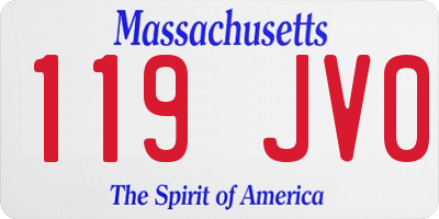 MA license plate 119JV0