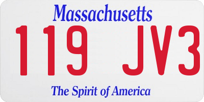 MA license plate 119JV3