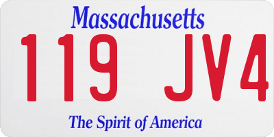 MA license plate 119JV4