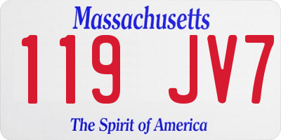 MA license plate 119JV7