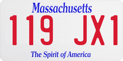 MA license plate 119JX1