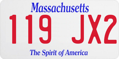 MA license plate 119JX2