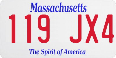 MA license plate 119JX4