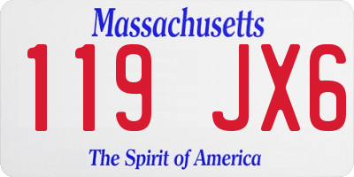 MA license plate 119JX6