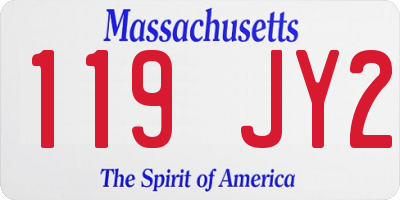 MA license plate 119JY2