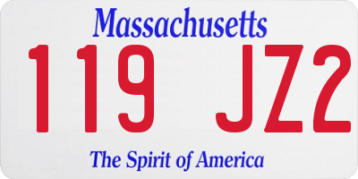 MA license plate 119JZ2