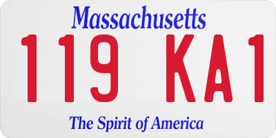 MA license plate 119KA1
