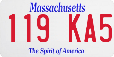 MA license plate 119KA5