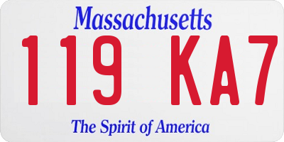 MA license plate 119KA7