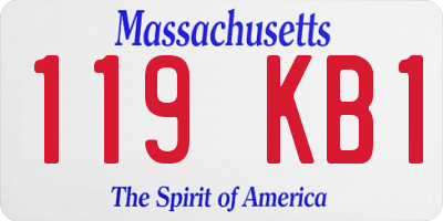 MA license plate 119KB1