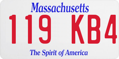 MA license plate 119KB4