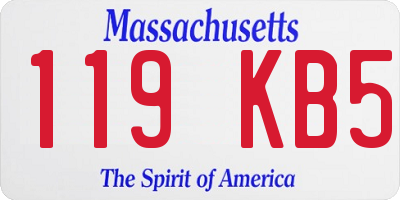 MA license plate 119KB5