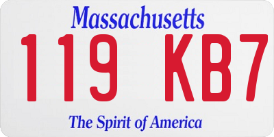 MA license plate 119KB7