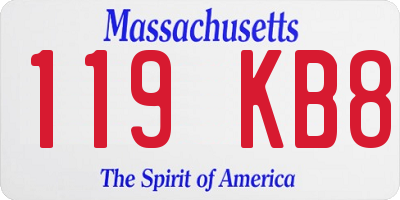 MA license plate 119KB8