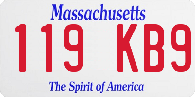 MA license plate 119KB9