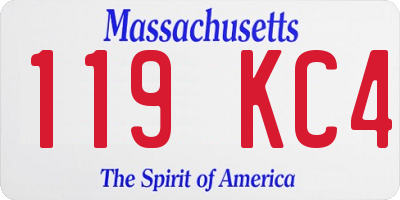 MA license plate 119KC4