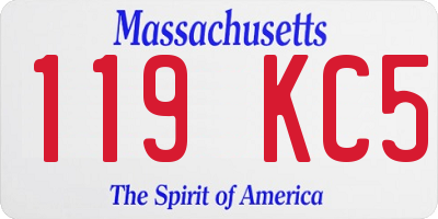 MA license plate 119KC5