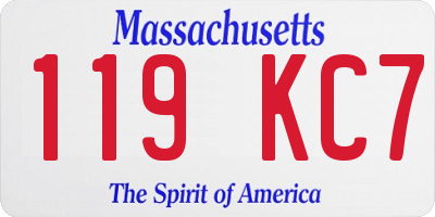 MA license plate 119KC7