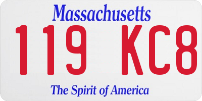 MA license plate 119KC8