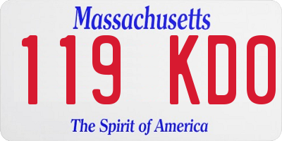 MA license plate 119KD0