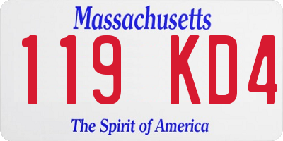 MA license plate 119KD4