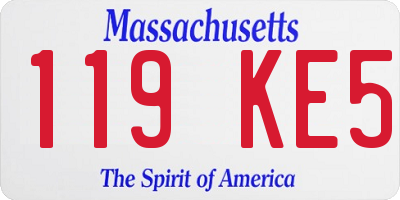 MA license plate 119KE5