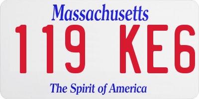 MA license plate 119KE6