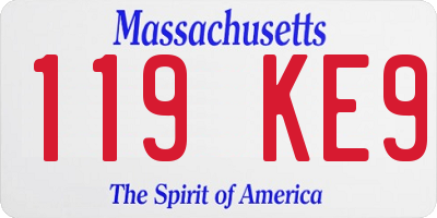 MA license plate 119KE9