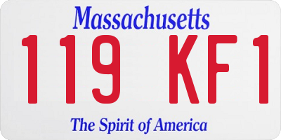 MA license plate 119KF1