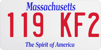 MA license plate 119KF2