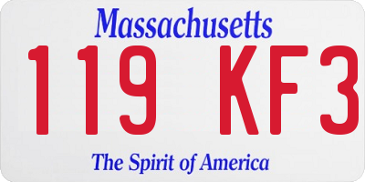 MA license plate 119KF3