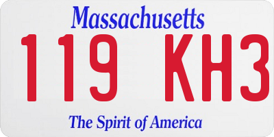 MA license plate 119KH3