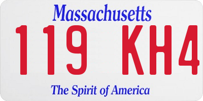 MA license plate 119KH4