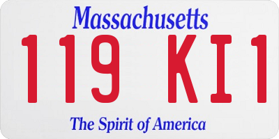 MA license plate 119KI1