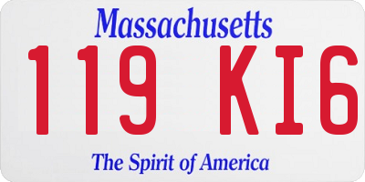 MA license plate 119KI6