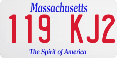 MA license plate 119KJ2