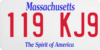 MA license plate 119KJ9
